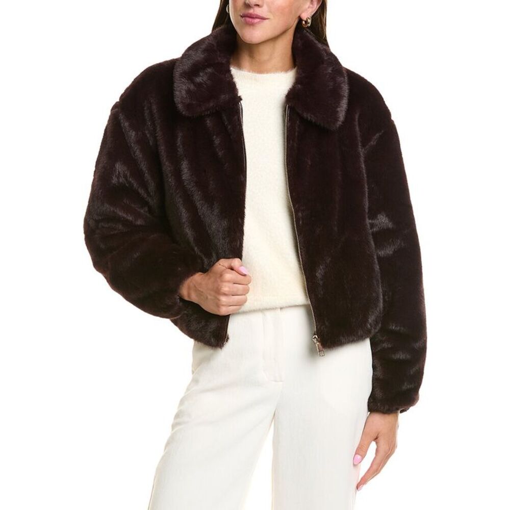 Cece Womens  Zip Front Short Blouson Jacket, Red